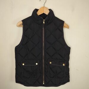J. Crew Down Puffer Vest Zip Up + Pockets Quilted